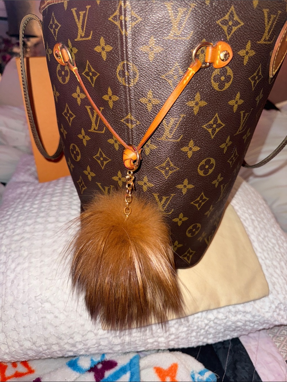 Monogram Canvas Tote in Brown and Tan - Picture 7 of 16